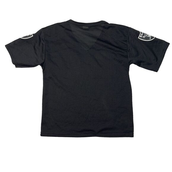 Vintage 90s NFL Raiders Football Jersey Mesh Shirt Black Youth M Medium - Picture 2 of 5